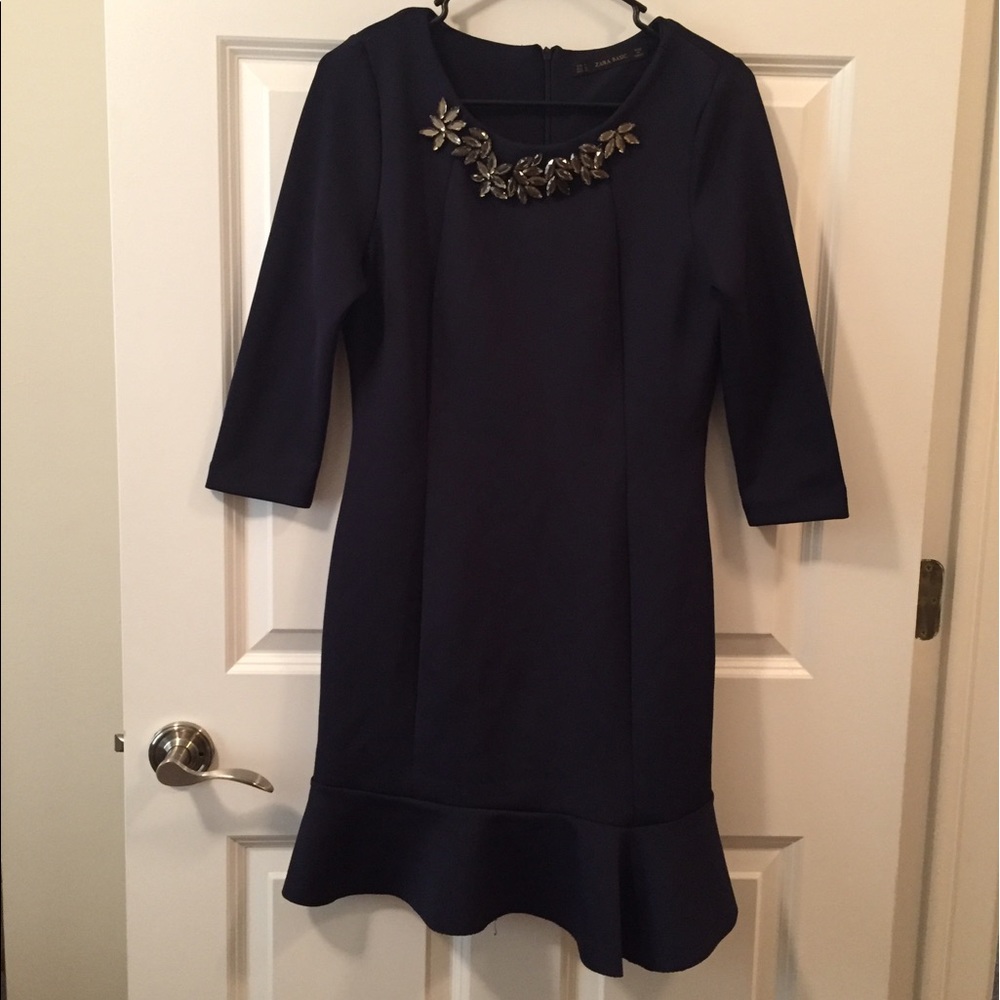 Zara Basic Dark Blue Dress